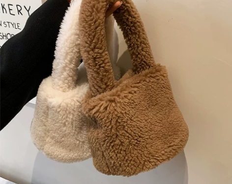 夏季羊羔毛毛包包2021新款包包女拎包小众...