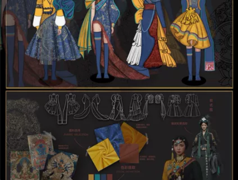 服装效果图、服装款式图、服装灵感板、服装设...