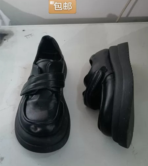 20包邮37码黑色厚底小皮鞋jk鞋增高鞋玛...