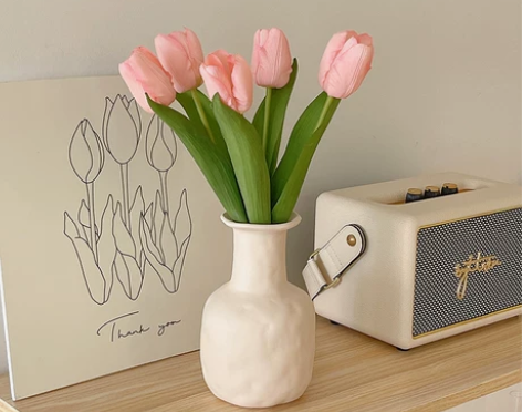 ins风仿真花加花瓶郁金香高档假花餐桌客厅...