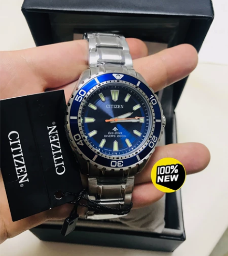 西铁城光动能潜水男表时尚潮流钢带手表BN0...