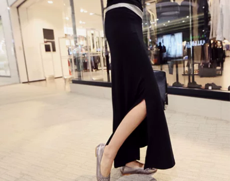 澜生。夏季款闺蜜姐妹装高腰侧开叉半身裙长裙...