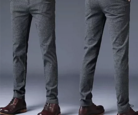 秋冬新款男士休闲裤男直筒修身西裤青年百搭格...