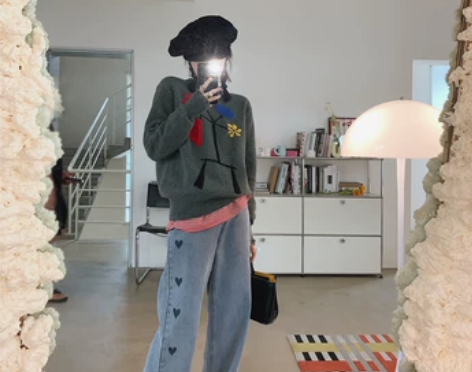 MONA 牛仔裤女直筒宽松春秋新款高腰显瘦...