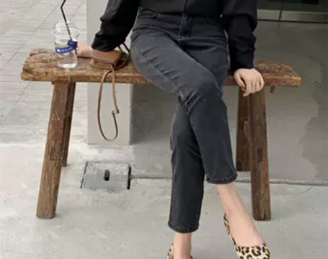 THXGI韩版高腰直筒小脚牛仔裤女2020...