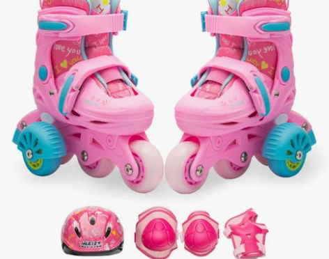 溜冰鞋儿童初学者男 女全套装3岁滑轮旱冰鞋...