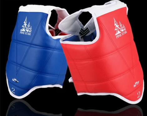 松树之星跆拳道护胸成人儿童训练加厚拳击护具...