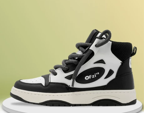 新款男鞋时尚增高板鞋冬高帮小众系带百搭面包...