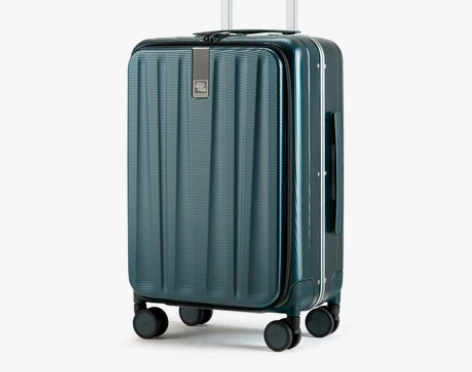 汉客铝框前开盖登机行李箱女20寸侧开旅行密...