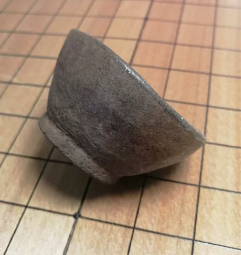 古南蛮烧 银彩口 手捻茶盅 高3.8厘米，...