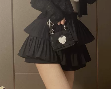 纯欲百褶裙短裙女2022新款蓬蓬裙半身裙学...