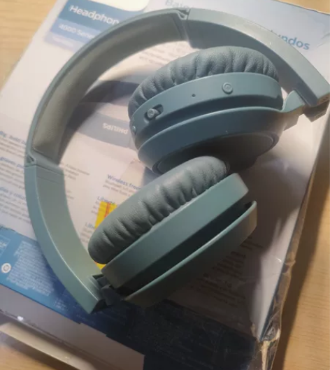 飞利浦头戴耳机tah4205灰蓝色，外观正...