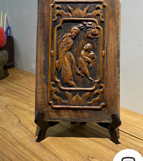 特价，清代仕女人物木雕一片 乡下收获，原汁...