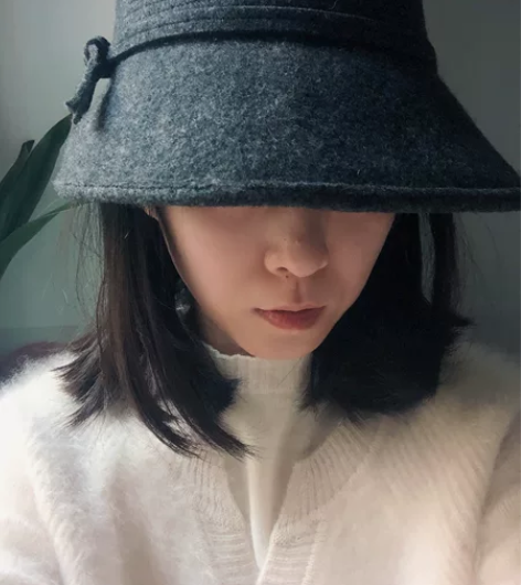 羊毛盆帽女士帽礼帽搭配，全羊毛的，这顶面料...