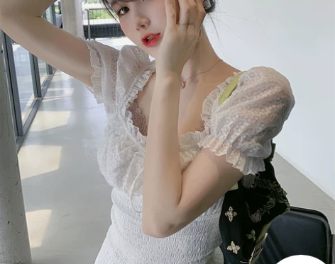 BIGKING大金家灯笼袖气质连衣裙夏女神...