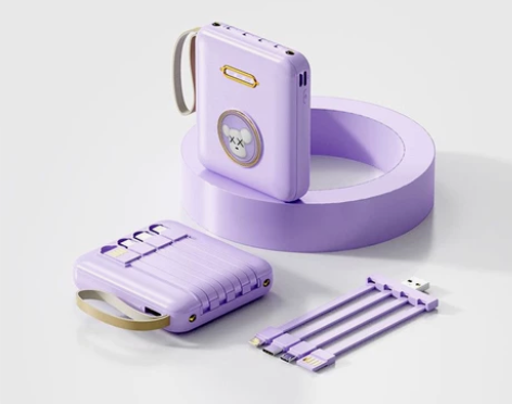 快充20000毫安自带线大容量充电宝适用于...