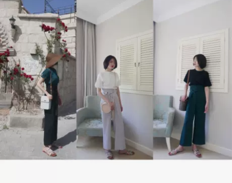 大Eees自制 超高腰绑带百搭阔腿裤 夏季...