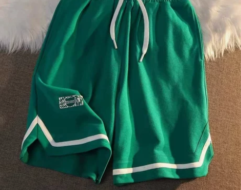 【99价】美式复古港风运动短裤女夏韩版潮高...