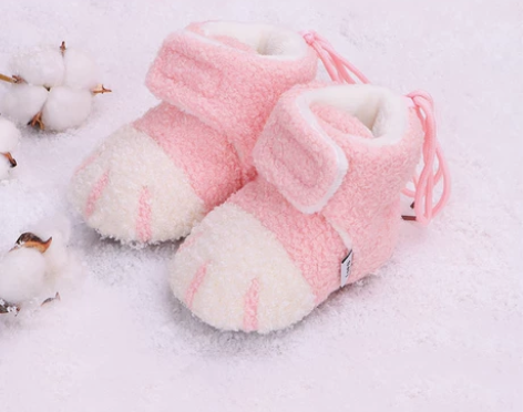 全新婴儿软底鞋毛毛保暖鞋 月子里提前囤的，...