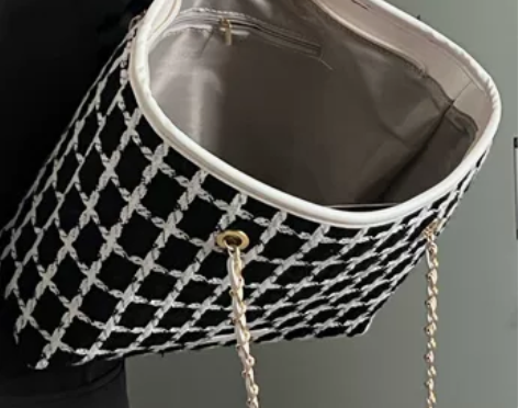 优尚原创高级感格子大包包女2022新款大容...