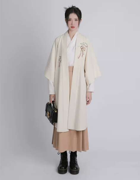 汉尚华莲汉服 空谷执扇原创日常汉元素对襟长...