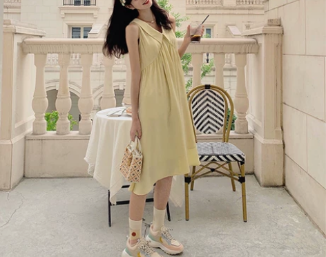 范智乔 2019夏装新款智熏法式裙女中长款...