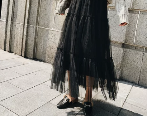 蛋糕裙半身裙女秋冬新款中长款高腰百搭百褶a...