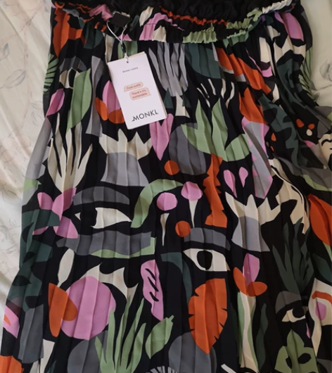 Monki碎花百褶裙半身裙中裙全新吊牌在 ...
