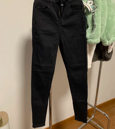 CHICVEN入店BI败复古高腰小脚牛仔裤...