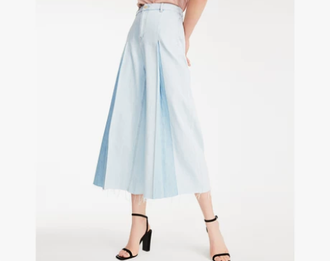 ONLY 阔腿七分牛仔裤二手商品不退不换感...