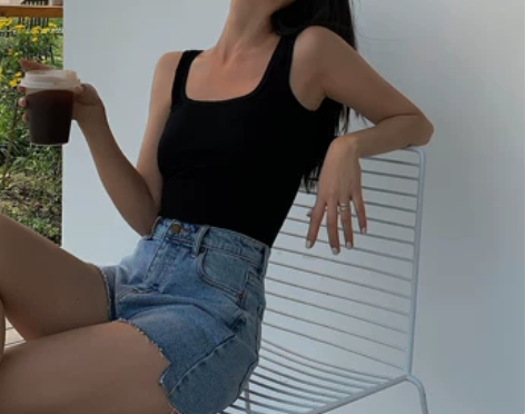 NEVA HU黑色针织吊带背心女外穿202...