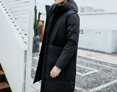 过膝长款男士羽绒服男中长款大衣2017新款...