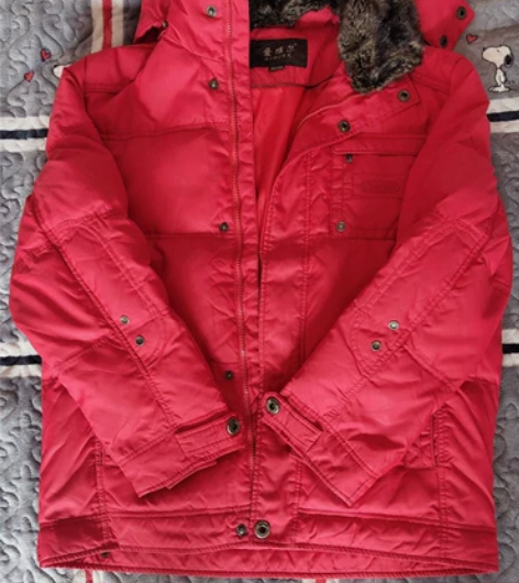 爱博尔毛领子白鸭绒羽绒服男短款白鸭绒羽绒服...