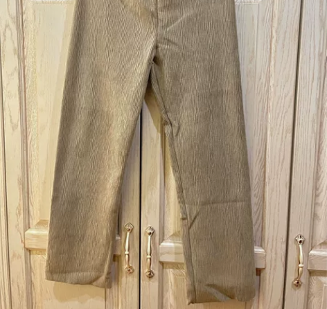 压褶加绒阔腿休闲裤咖色L码，松紧腰 裤长1...