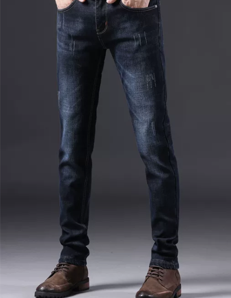 牛仔裤男 牛仔裤子香港高端蓝黑色2022年...