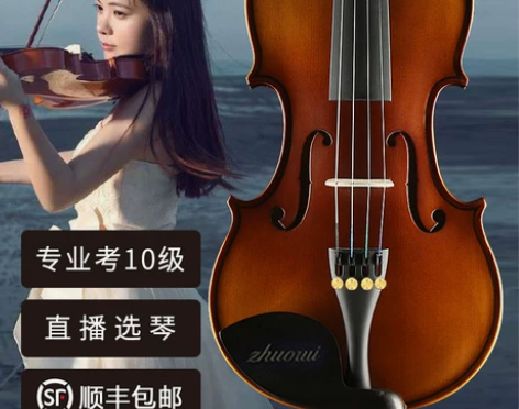 【天猫双12】浩成进口实木小提琴初学者手工...