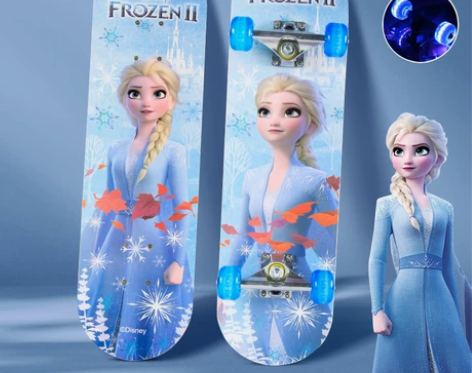 迪士尼儿童滑板初学者男女生6-12四轮专业...