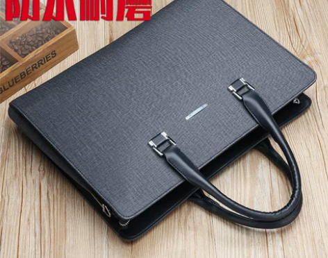 男士手提包横款男商务公文包单肩斜挎男包电脑...