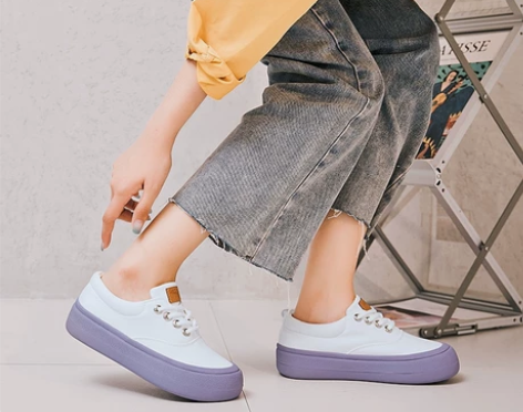 飞跃馒头鞋板鞋紫色款 38码全新未穿（鞋盒...