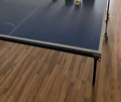 迪卡侬室内乒乓球桌，带轮子，可折叠，方便收...