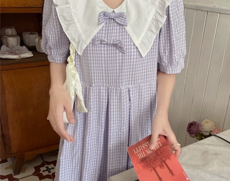 少女裙子夏装2022新款学院风初高中学生甜...