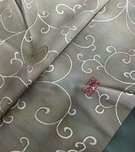 作家物晕染卷草小纹和服真丝蚕丝面料中古回流...