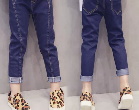 女童牛仔裤春秋新款童装韩版儿童小脚裤铅笔裤...