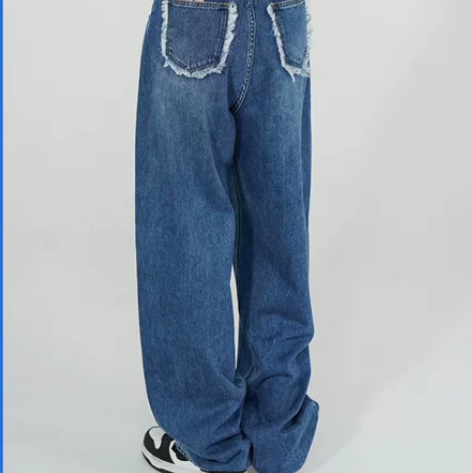 ?EIGHTHMONTH 阔腿牛仔裤女高腰...