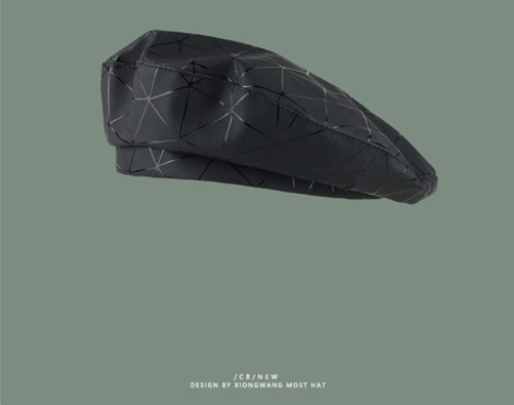 【狂欢价】华夫格亮皮磨砂手感贝雷帽炸街新款...