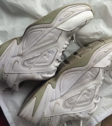 Nike运动鞋 m2k老爹鞋白 有穿着痕迹...