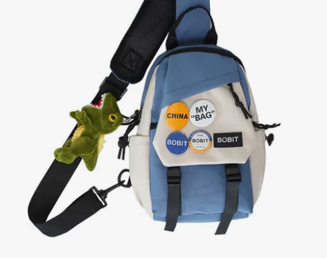 男士斜挎包ins潮牌小挎包休闲学生单肩背包...