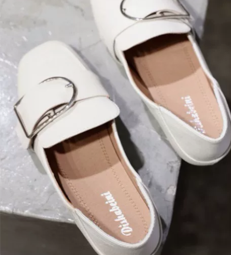 真皮乐福鞋女英伦一脚蹬百搭小皮鞋2022春...