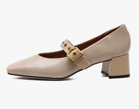 淑女玛丽珍鞋女中跟洋气法式小高跟五公分简约...