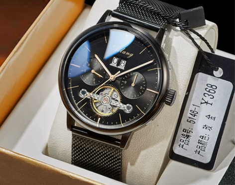 艾浪陀飞轮手表男士机械表全自动新款正品镂空...